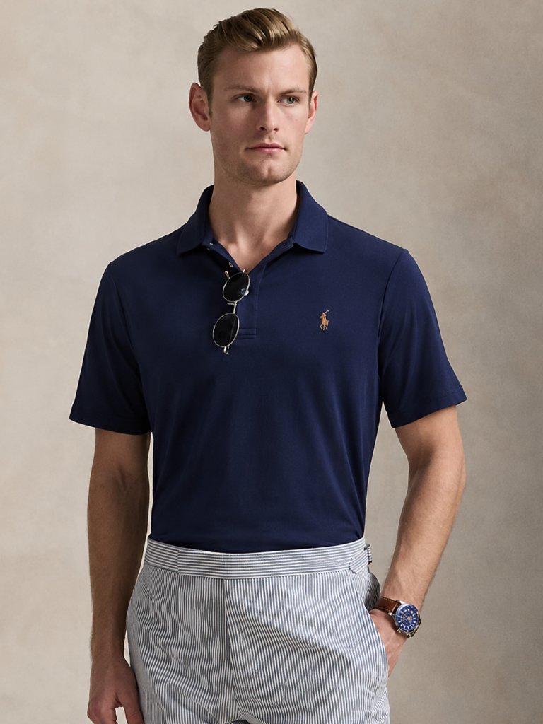Polo Ralph Lauren Pima Soft Touch Polo Shirt Navy Blue Xl